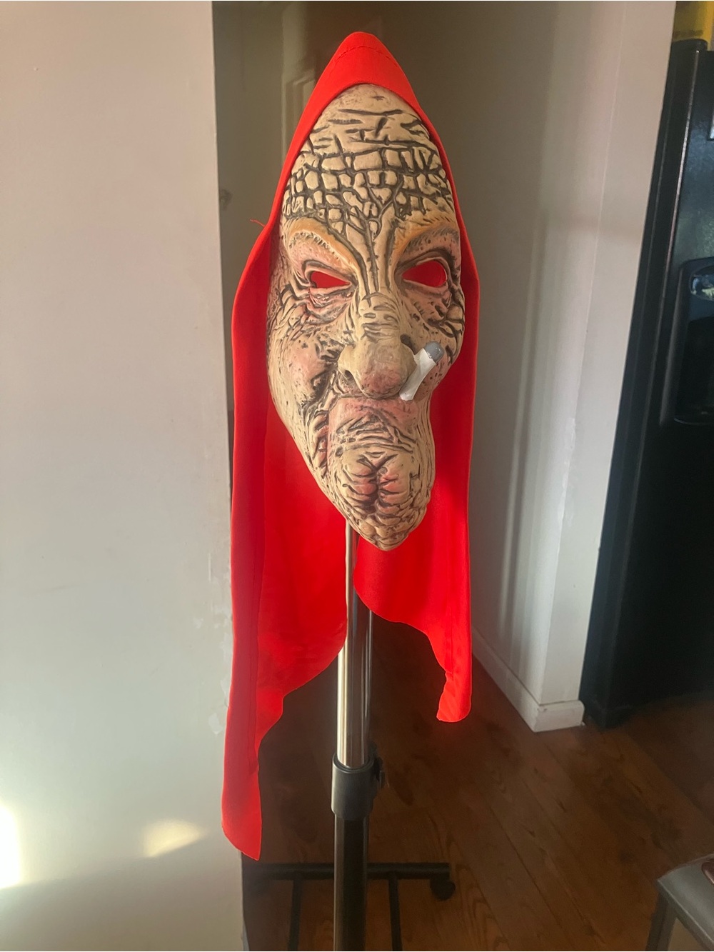 Realistic Red Hooded old lady Mask